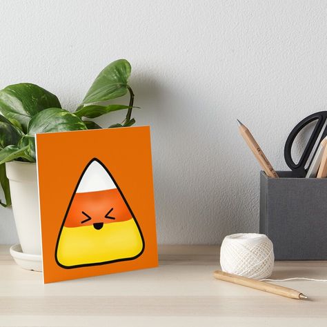 Halloween Candy Corn, Cute Drawing, Background Art, Orange Background, Plant Pots, Halloween Prints, Halloween Candy, Candy Corn, Fun Things