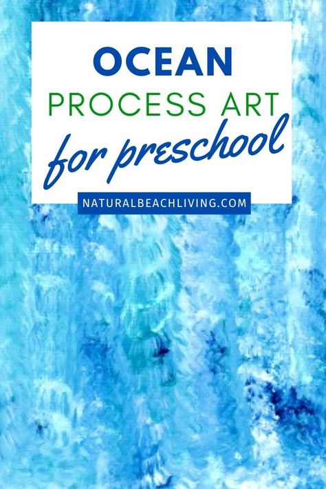 Prek Ocean Art, Preschool Ocean Process Art, Water Process Art Preschool, Ocean Painting Preschool, World Ocean Day Art, Ocean Provocations Preschool, Ocean Themed Activities For Preschoolers, Under The Sea Crafts For Preschoolers Ocean Themes Art Projects, Water Themed Art Projects