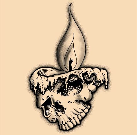 Candle Tattoo Sketch, Skull Candle Tattoo, Burning Candle Tattoo, Candle Art Drawing, Tattoo Stencils Outline For Women, Tattoo Stencils For Women, Skull With Candle, Tattoo Stencils Outline Design, Candle Tattoo Design