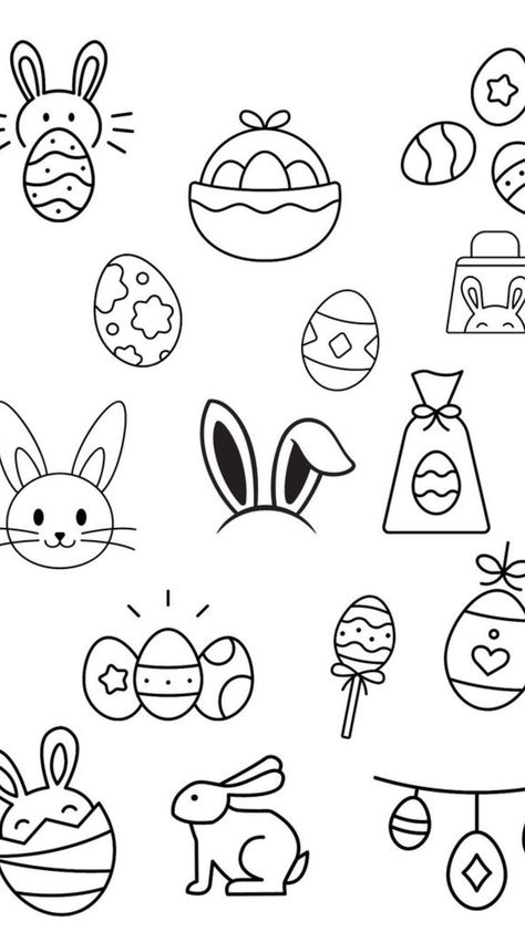 Easter Calendar Doodles, Spring Doodles Aesthetic, April Doodles Easy, Simple Easter Drawing Ideas, Easter Journal Ideas, March Doodles Easy, Easter Egg Doodle, Easy Bunny Doodle, Easy Spring Drawings Simple