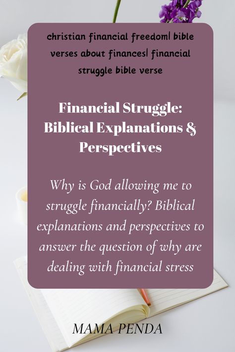 Let's look into biblical explanations and perspectives on financial struggles, gaining insights that offer hope and guidance. Discover how these challenges can lead to spiritual growth and a deeper trust in God's provision. Find peace in the midst of financial stress by leaning on the wisdom of Scripture.
Christian financial tips| what god says about finances| christian financial freedom| bible verses about finances| financial struggle bible verse Bible Verse About Money Struggles, Scripture For Financial Blessing, Financial Struggle, Motivational Topics, Christian Motivational Quotes, Answer The Question, Christian Motivation, Seeking God, Christian Encouragement