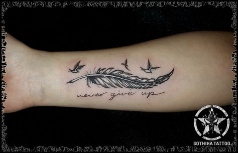 FEATHER TATTOO With names instead of the saying Eagle Feather Tattoos For Women, Feather With Words Tattoo, Feather Tattoo With Name, Small Feather Tattoo, Feather With Birds Tattoo, Feather Tattoo Design, Name Tattoo Designs, Forearm Tattoo Women, Back Of Shoulder Tattoo