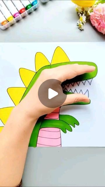 Draw Dinosaur Easy For Kids, Easy Dinosaur Drawing, Dinosaur Drawing, Easy Kids, Drawing For Kids, Creative Ideas, For Kids, Drawings, On Instagram