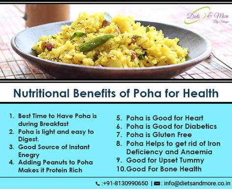 #Nutritional Benefits Of #Poha For #Health Poha Breakfast, Breakfast For One, Poha Recipe, Morning Meals, Women Nutrition, Healthy Facts, Fiber Rich Foods, Healthy Fit, Health Dinner