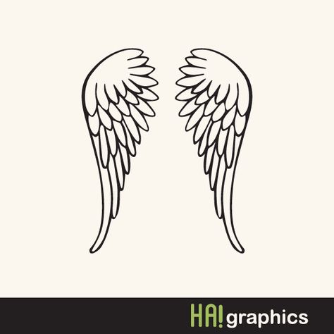 SVG and DXF File - Angel Wings, Nursery, Baby, Silhouette, Clipart, Vector, Instant Download Angel Wings Png, Angel Wings Svg, Logo Cafe, Memorial Svg, Wings Png, Free Angel, Wing Tattoo, Silhouette Stencil, Wings Tattoo