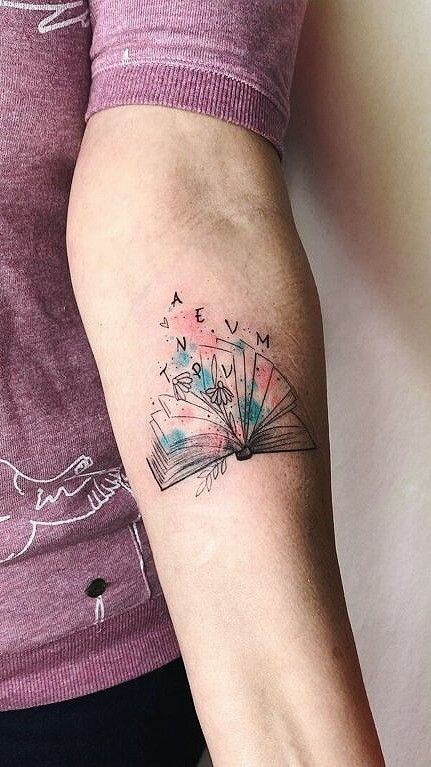 Book Watercolor, Bookish Tattoos, Witch Tattoo, Family Book, Airbrush App, Book Tattoo, Family Books, Photo Edited, Beautiful Body