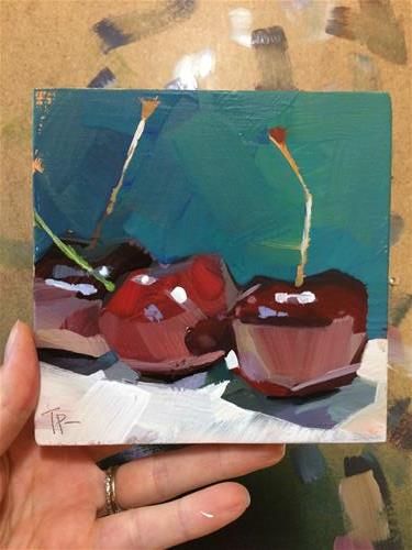 Daily Paintworks - "Cherry Warm Up" - Original Fine Art for Sale - © Teddi Parker Cherry Still Life Paintings, Teddi Parker Painting, Cherry Painting, Cherry Art, Cherries Painting, Copic Drawings, Desen Realist, Oil Painting Inspiration, Kunst Inspiration