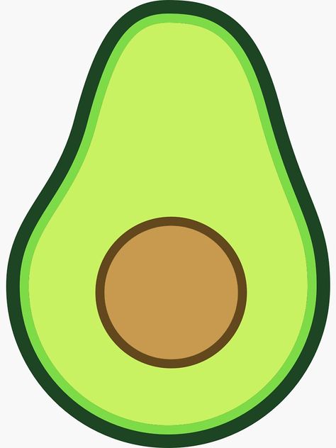 "Cute avocado" Sticker by TheDavidAndrew | Redbubble Cute Pictures Stickers, Avocado Cute Art, Avocado Drawing Simple, Avocado Drawing Cute, Avocado Template, Cute Avocado Drawing, Avocado Craft, Avocado Drawing, Avocado Picture