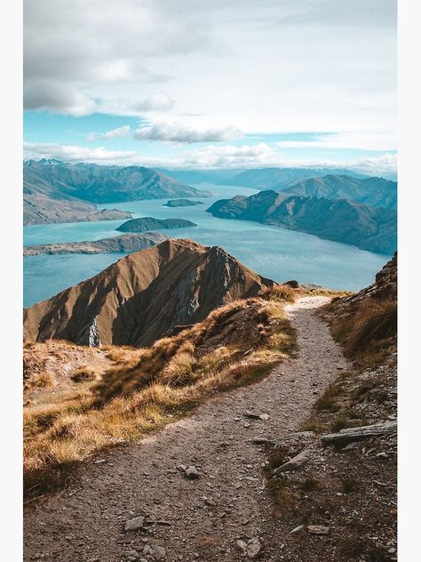 "Mountains Landscape Roys Peak Wanaka New Zealand" Poster by JoshuaSmall | Redbubble New Zealand Poster, Roys Peak, Wanaka New Zealand, Mountains Landscape, Nature Wall Decor, Landscape Nature, Nature Wall, Mountain Landscape, Sale Poster