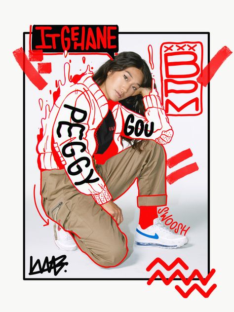 Peggy Gou Bomber Doodle Camp Poster, Peggy Gou, Graphisches Design, Desain Editorial, Plakat Design, Design Brochure, Doodle On Photo, Fashion Graphic Design, Graphic Design Trends