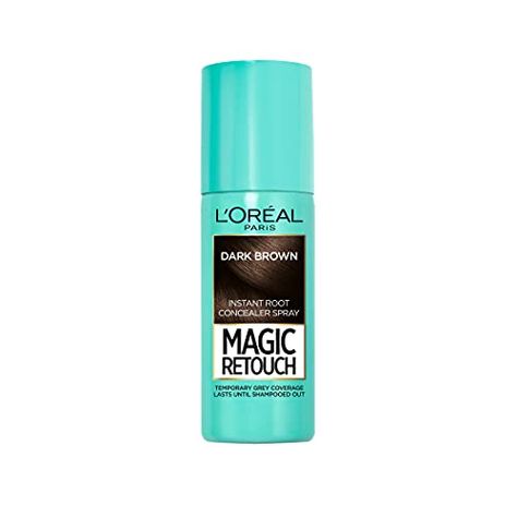 L'Oréal Magic Retouch Instant Root Concealer Spray, Ideal for Touching Up Grey Root Regrowth, 75 ml, Colour: Dark Bro... Root Touch Up Spray, Best Hairspray, Covering Grey Roots, Hair Color Spray, Root Concealer, Covering Gray Hair, Grey Roots, Root Touch Up, Temporary Hair Color