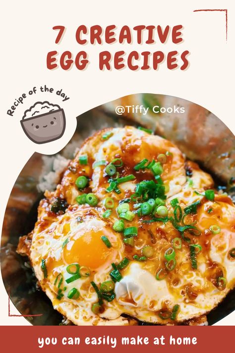 I LOVE EGGS, whether for breakfast, lunch, or dinner. However, making GOOD eggs can be very tricky. For days when all you have are eggs in the fridge, or if you need to add another dish to dinner, I’ve got what you need – must-have creative egg recipes! Today, I share fail-proof tips for each new way of cooking with eggs – so you can start making more than just fried eggs.  easy recipes, quick recipes, egg recipes, asian recipes, breakfast recipes, easy dinner ideas, vegetarian recipes Main Course Egg Dishes, Egg Recipes Lunch, Recipes With Eggs Breakfast, Different Eggs Styles, Tasty Egg Recipes, Teriyaki Eggs, Asian Egg Recipes, Easy Dinner Ideas Vegetarian, Asian Egg Recipe