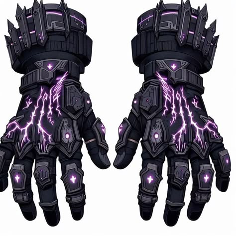 an image of a pair of gloves with lightning bolts on it's palms