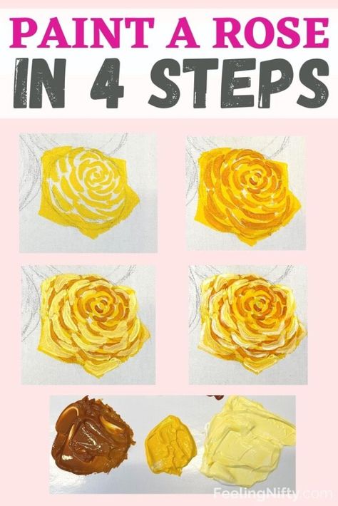 How To Paint A Rose With Acrylic Easy, How To Paint Roses Easy Step By Step, How To Paint Acrylic Roses, How To Paint Roses Acrylics, How To Paint Flowers Step By Step, How To Paint A Rose With Acrylic, How To Paint A Rose, Acrylic Beginner, How To Paint Roses