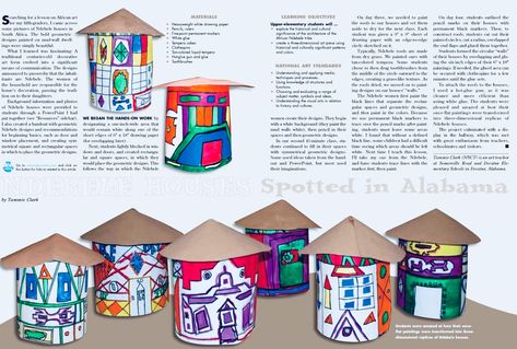 Ndebele houses Ndebele Houses, Houses In South Africa, African Art Projects, 3d Art Projects, Art History Lessons, Art Education Lessons, Art Kits For Kids, Preschool Planning, Kids Worksheets Preschool