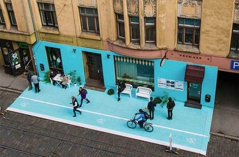 Urban Public Space, Tactical Urbanism, Installation Architecture, Space Names, Transitional Exterior, Urban Intervention, Street Installation, Public Realm, Site Plans