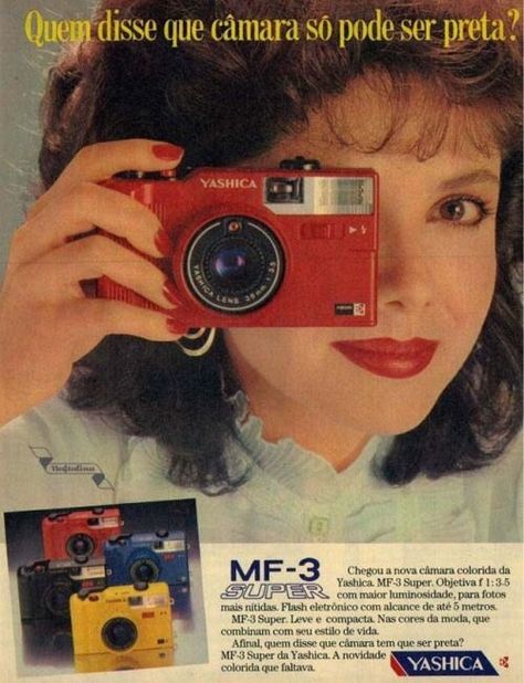 80s Ads, Girls With Cameras, Decades Of Fashion, 80s Aesthetic, Retro Camera, Retro Advertising, Photo Competition, Poster Ads, Retro Ads