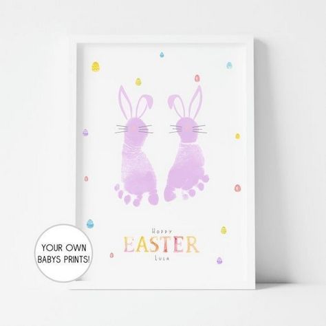 Precious Prints: Baby Footprint Artistry Rabbit Footprint, Easter Footprint Crafts, Baby Easter Crafts, Baby Footprint Art, Craft Easter, Easter Crafts For Toddlers, Toddler Craft, Footprint Craft, Easter Paintings