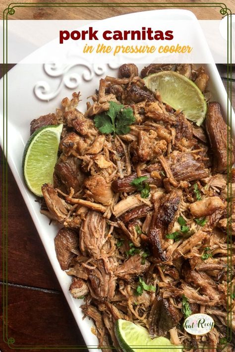 Instant Pot Carnitas Recipe, Instant Pot Pork Carnitas, Pressure Cooker Pulled Pork, Pulled Pork Carnitas, Pressure Cooker Pork, Pork Carnitas Recipe, Tender Meat, Carnitas Recipe, Pork Shoulder Roast