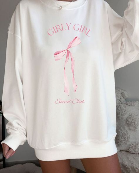 Girly Girl Social Club, Coquette Bow, Girly Sweater, Pinterest Aesthetic Bow Sweatshirt, Gift For Her Girly Sweatshirt, Girly Sweater, Aesthetic Bow, Bow Sweatshirt, Pinterest Aesthetic, Coquette Bow, Girl Talk, Social Club, 로고 디자인