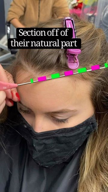 Money Piece Widows Peak, Money Piece Hair Pulled Back, Money Piece Hair Diy, How To Do A Money Piece Hair, Diy Money Piece Hair, Balayage Hair Videos, Bobs Video, Mane Addicts, Widows Peak