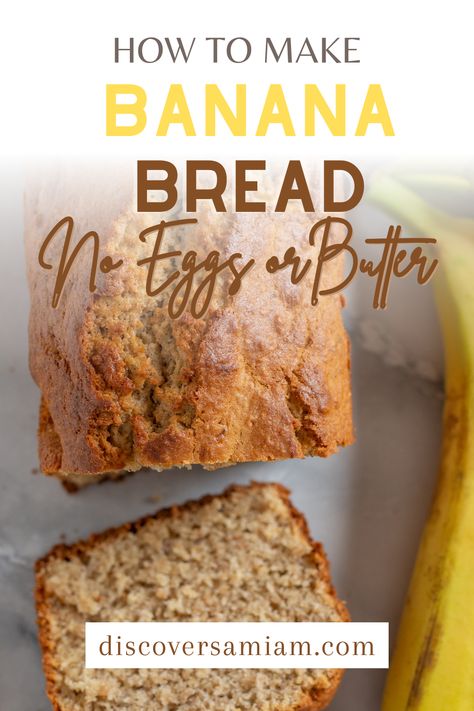 Bread With No Eggs, No Egg Banana Bread, No Butter Banana Bread, Banana Bread Mini Muffins, Banana Bread Without Eggs, Banana Bread No Eggs, Bread With Applesauce, Egg And Bread Recipes, Banana Bread With Oil