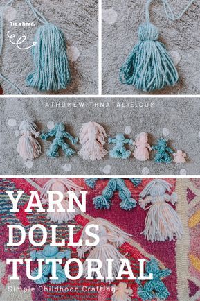 Simple Wool Crafts, Wool Dolls Diy, Wool Dolls How To Make, Throw A Fit Yarn Doll, Yarn Dolls How To Make, Simple Childhood, Diy Yarn Dolls, Yarn Animals, Yarn Crafts For Kids