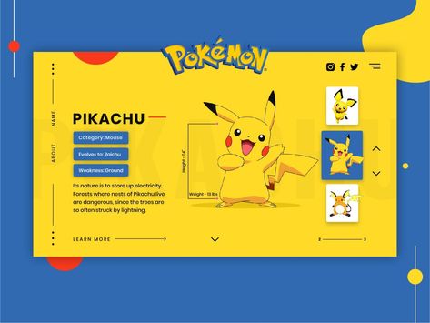 Pokemon Card Design, Pokedex Design, Pokémon Design, Pokemon Dex, Pokemon App, Web Presentation, Pokemon Website, Pokemon Design, Pokemon Series