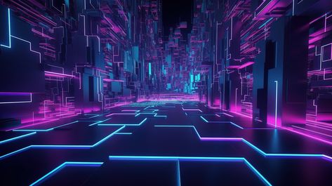 Cyberpunk Technology, Vtuber Inspiration, Cyberpunk Background, Perspective Background, Abstract Perspective, Cyberpunk Design, Youtube Banner Backgrounds, Photography Movies, Cyberpunk Aesthetic