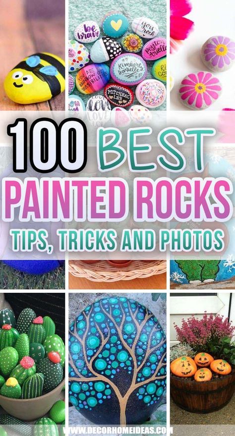 Best Painted Rocks. Get inspired with these DIY painted rocks. From super cute animals to easy-painted rock crafts for kids, there are plenty of ideas for inspiration. Step-by-step instructions on how to make the best painted rocks. #decorhomeideas Rock Painting Patterns Free Printable, Painted Rocks Trees, How To Paint Rocks For Outside, Painting Rocks Ideas Easy, Rock Crafts Diy, Real Fairy, Painted River Rocks, Inspirational Rocks, Ancient Trees