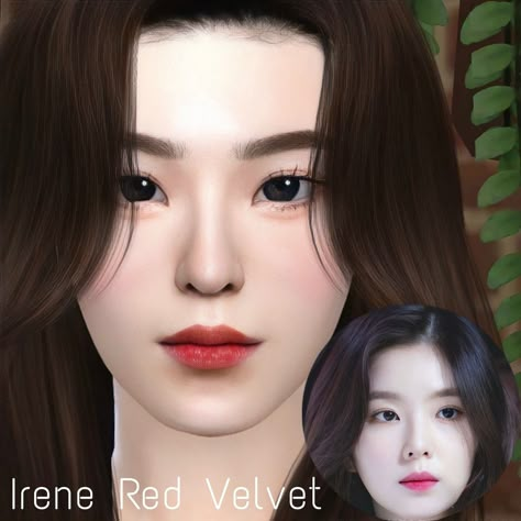 Sims 4 Red Eyes, Kpop Idol Sims 4 Cc, Kpop Idol Sims 4 Mod, Sims 4 Cc Red Hair, Sims 4 Cc Red Velvet, Irene Makeup Red Velvet, Ts4 Skin, Sims People, Women Kpop