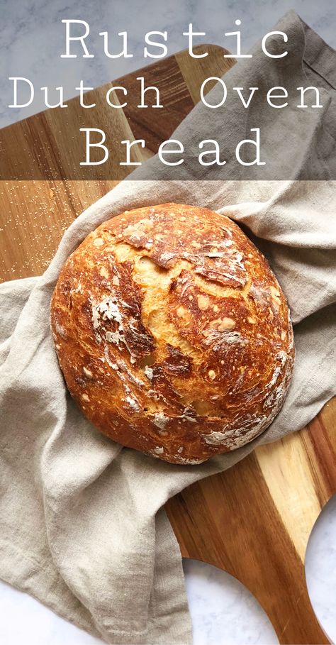 Oven Bread, Dutch Oven Bread, Knead Bread Recipe, Artisan Bread Recipes, Knead Bread, Rustic Bread, Dutch Oven Recipes, No Knead Bread, No Knead