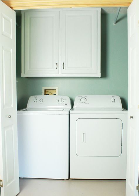 How to Make Your Laundry Closet Feel Like A Laundry Room Dark Laundry, Small Laundry Closet, Laundry Closet Makeover, Bathtub Cover, Laundry Nook, Stylish Laundry Room, Hallway Closet, Laundry Room Closet, Tiny Closet