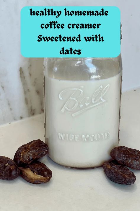 Healthy Homemade Coffee Creamer Sweetened With Dates Paleo Coffee Creamer, Sugar Free Coffee Creamer, Hazelnut Coffee Creamer, Healthy Coffee Creamer, Dairy Free Coffee Creamer, Paleo Coffee, Hazelnut Creamer, Keto Coffee Creamer, Dairy Free Coffee