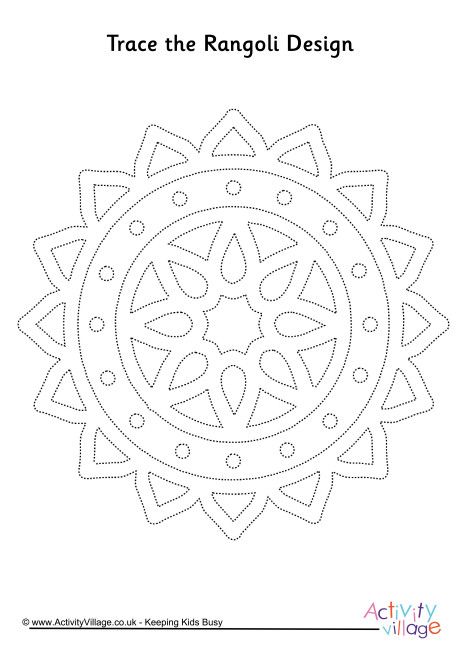 Rangoli tracing page 9 Rangoli Drawing, Rangoli Colours, Rangoli Patterns, Busy Activities, Messy Crafts, Mandala Tattoo Design, Fuse Bead Patterns, Geometric Quilt, Kolam Designs