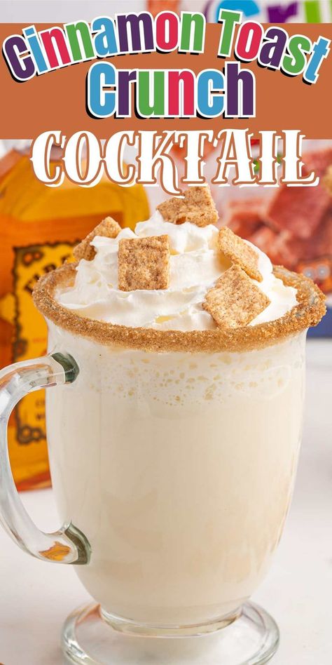 Cinnamon Toast Crunch Cocktail, Cinnamon Toast Crunch Drink, Rumchata Recipes Drink, Boozy Pops, Easy Alcoholic Drinks, Hot Chocolate Milk, Sweet Milk, Easy Cocktail, Cinnamon Toast Crunch