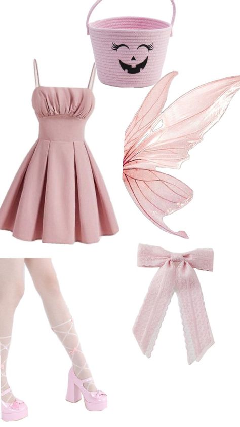 Pink Fairy Halloween, Fairy Costume Pink, Pink Fairy Costume, Fairy Costume Aesthetic, Fairy Halloween Costume, Character Halloween Costumes, Fairy Halloween, Fairy Halloween Costumes, Pink Fairy