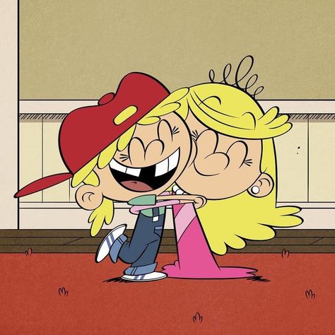 Twins Characters, The Loud House Lola, Twins Cartoon, Cartoon Best Friends, Twin Characters, Hug Types, Hug Friends, National Hugging Day, Loud House Movie