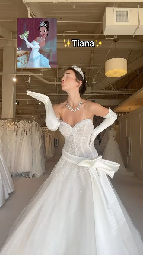 Disney princess wedding gowns 💫🩷 🎥: @bellasbridal . . #weddingdress #weddingdresses #weddinginspiration #weddingideas #wedding | אינסטגרם Princess And Frog Wedding, Tiana Wedding Dress, Make A Corset Top, Princess And The Frog Theme, Disney Inspired Wedding Dresses, Disney Princess Gowns, Disney Wedding Dress, Princess And The Frog Wedding, Princess Wedding Theme