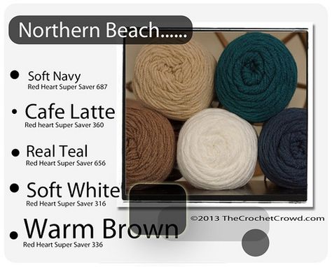 Northern Beach Super Saver Color Mix Red Heart Yarn Colors, Crochet Heart Blanket, The Crochet Crowd, Yarn Color Combinations, Color Coordination, Color Boards, Crochet Crowd, Color Board, Crochet Fun