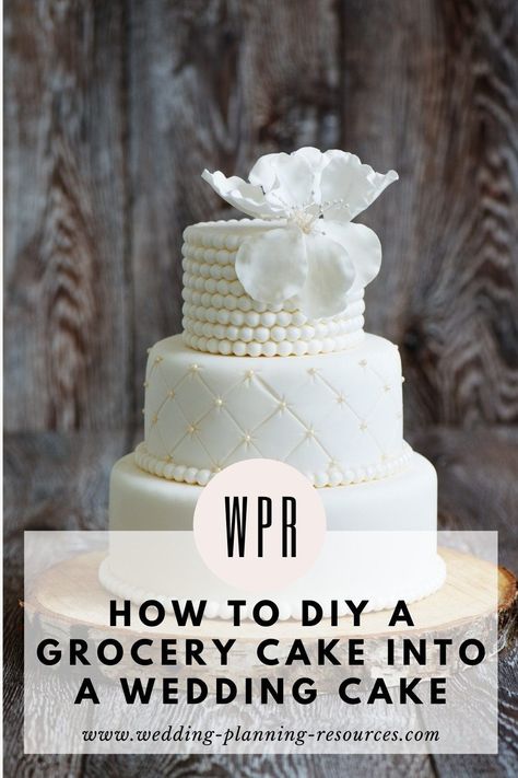 Homemade Wedding Cake Decoration, Off Center Wedding Cake, Wedding Cake Hacks Grocery Store, How To Make Your Own Wedding Cake, How To Make A Wedding Cake Step By Step, How To Make A Fake Wedding Cake, Budget Wedding Cake Ideas, Inexpensive Wedding Cake Ideas, How To Decorate A Wedding Cake