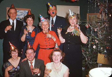 New Year's Party, 1950s  Wild things. Awkward Family Christmas, Vintage Christmas Photos, Ghost Of Christmas Past, New Year's Eve Celebrations, Mid Century Christmas, Christmas Family Photos, Retro Party, Christmas Past, Vintage Party