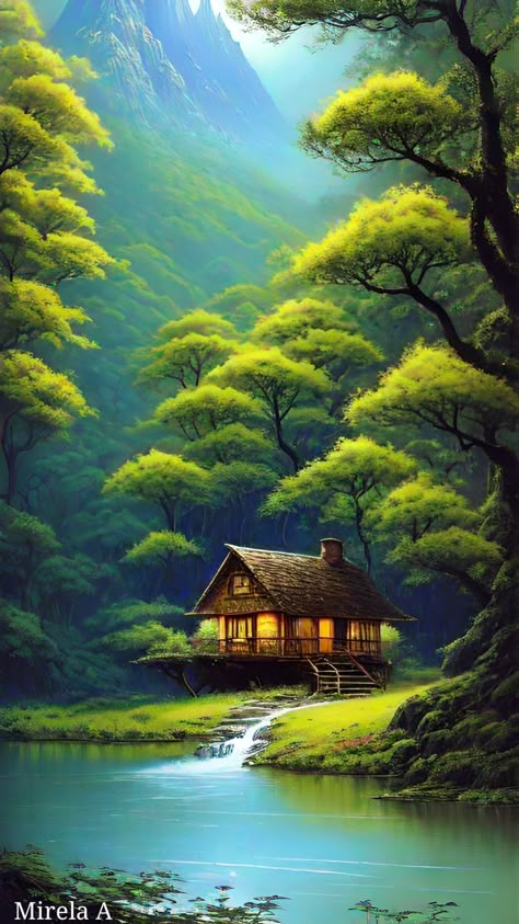 Tree Story, Mountain Landscape Painting, Canvas Painting Tutorials, Scenery Paintings, Landscape Art Painting, Beautiful Images Nature, Beautiful Locations Nature, Night Sky Photos, Dream Art