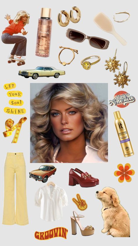 Farrah Fawcett 🌟☀️ Frozen Hair, 80s Costume, Soul Shine, Farrah Fawcett, Made In America, Hair Inspiration, Cute Outfits, Let It Be, The Originals