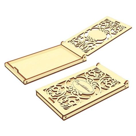 Laser cut files templates Wood Laser Engraving Machine, Plywood Ideas, Wood Laser Engraving, Mdf Ideas, Laser Cut Wood Jewelry, Box Template Printable, Laser Cut Box, Money Card, Laser Ideas