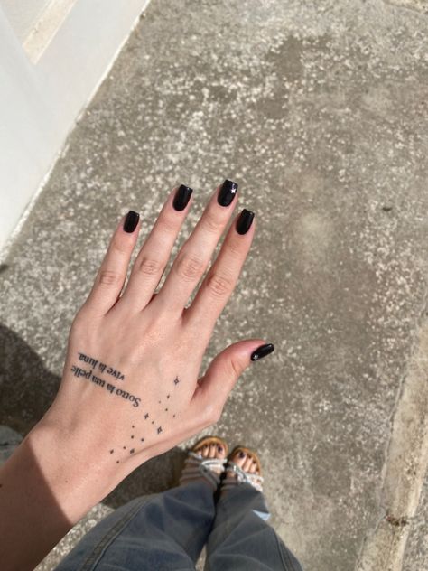 Black nails with rhinestone stars Black Nails With Rhinestones, Black Nails Short, Nails With Rhinestones, Nails Short, Rhinestone Nails, Black Nails, Nail Ideas, Nails, Stars