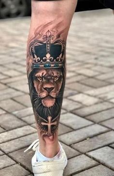 25 Epic Leg Tattoos for Men | Tatuagem na perna, Tatuagem panturrilha masculina, Tatuagem panturilha Lion Leg Tattoo, Leg Tattoos For Men, Calf Tattoo Men, Tattoo Ideas Males, Best Leg Tattoos, Leo Tattoo Designs, Lower Leg Tattoos, Unique Tattoos For Men, 16 Tattoo