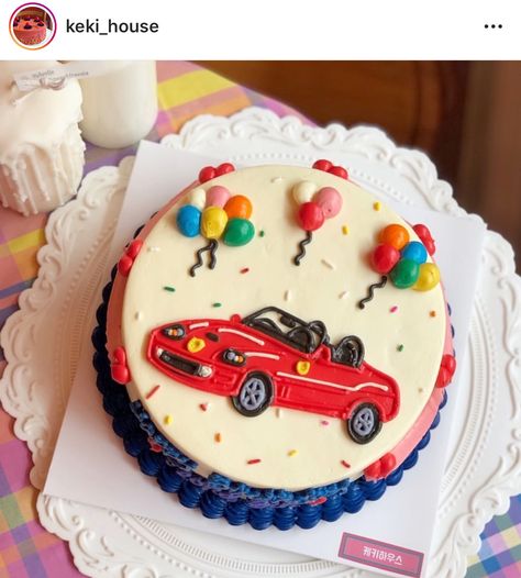 Buttercream Car Cake, Car Shaped Cakes For Boys, Cake For 3 Year Boy, Car Cake Designs For Kids, Race Car Birthday Cake, Car Shaped Cake, Cars Cake Design, Sugar Foods, Buttercream Designs