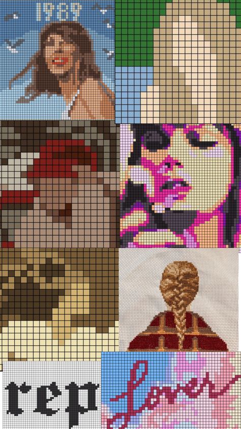 Estilo Taylor Swift, Pixel Art Grid, Tapestry Crochet Patterns, Tapestry Crochet, Plastic Canvas Patterns, Canvas Patterns, Hama Beads, Diamond Art, Perler Beads