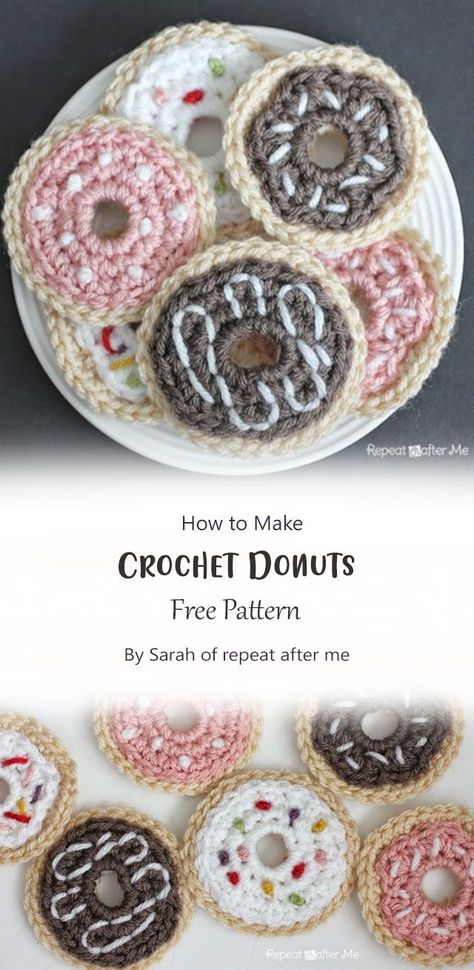 Crochet Donut Pattern Free, Donut Crochet Pattern Free, Crochet Donut Buddies Free Pattern, Crochet Donut Keychain Pattern Free, Crochet Donut Keychain, Crochet Mini Donut, Donut Hat, Crochet Donut, Crochet Flats